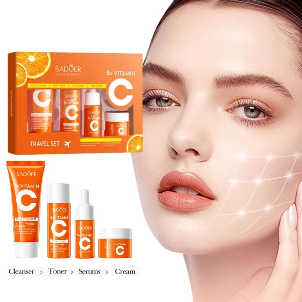 Skincare Vitamin C - SADOER 4 個フェイスクリーム保湿引き締めエッセンス血清ビタミン C ジェントルスキンケア栄養補給美白アンチエイジング若返り