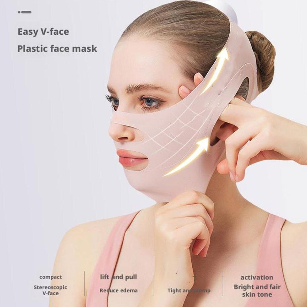Skincare Finally Found You - V フェイス痩身包帯顔彫刻スリープマスク通気性弾性調節可能なスキンケアリフティング引き締め抗しわツール