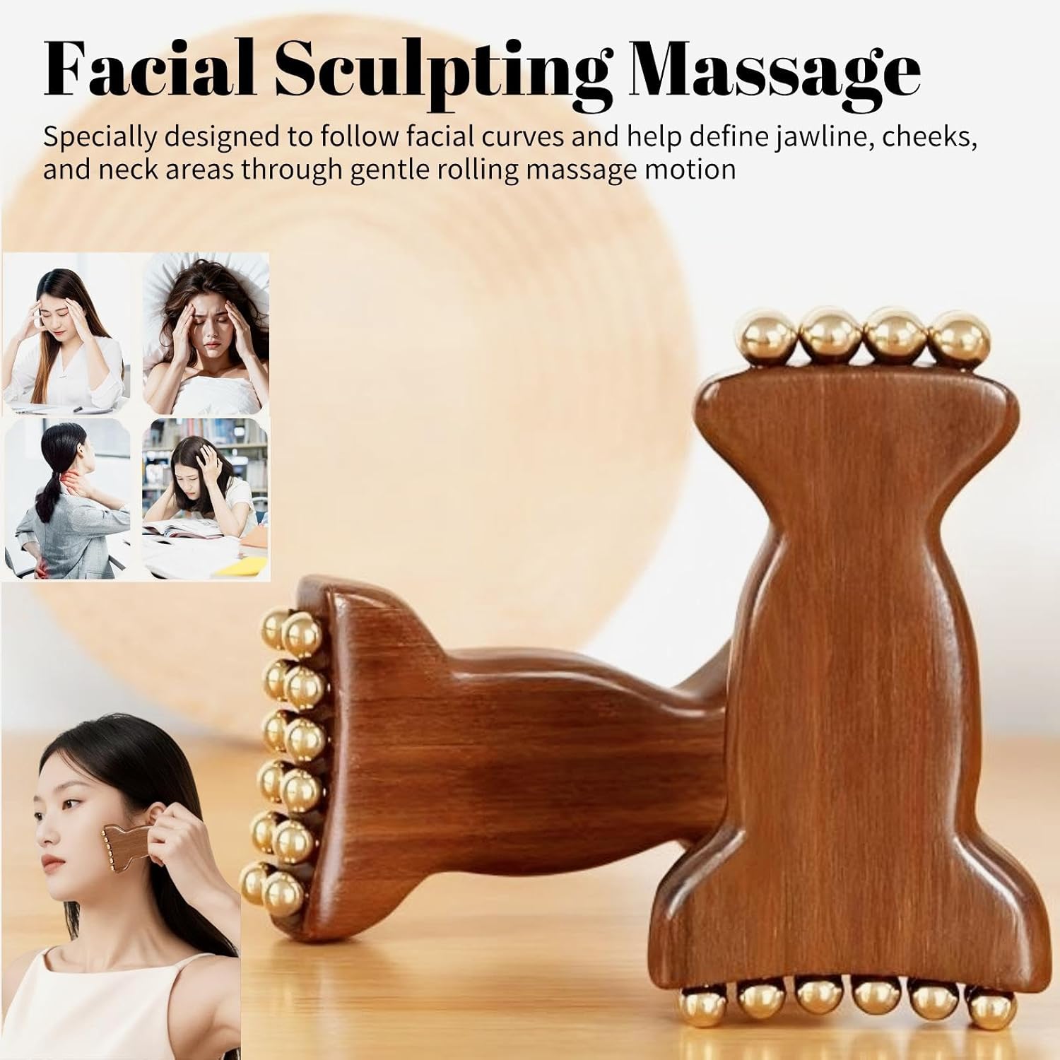 真鍮製フェイシャルコンターローラー、リフトアップ、引き締め、 - Skincare Glowing のレビューと価格