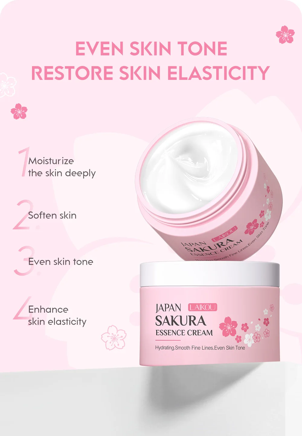LAIKOU 日本桜エッセンスクリーム 保湿スムースファイン - Skincare Vitamin C のレビューと価格