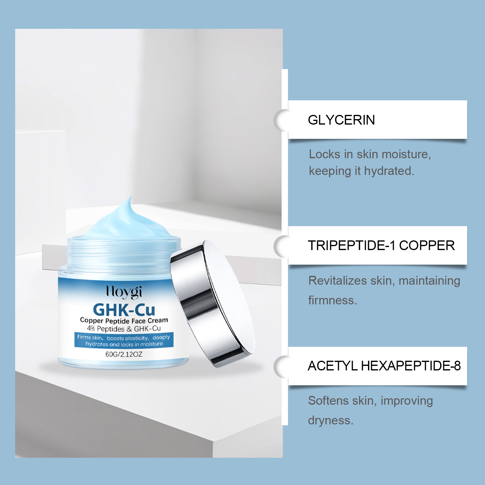 GHK-Cu銅ペプチドスキンケアアンチエイジングフェイスクリ - Skincare Glowing のレビューと価格
