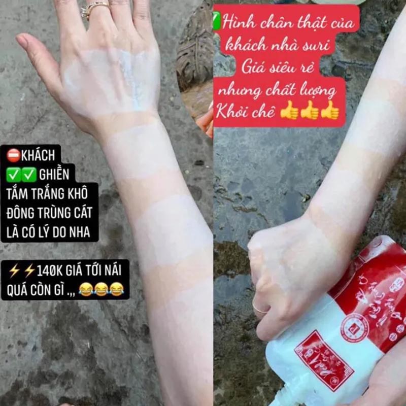 Tắm trắng khô đông trùng cát - - Alpha Arbutin Serum のレビューと価格